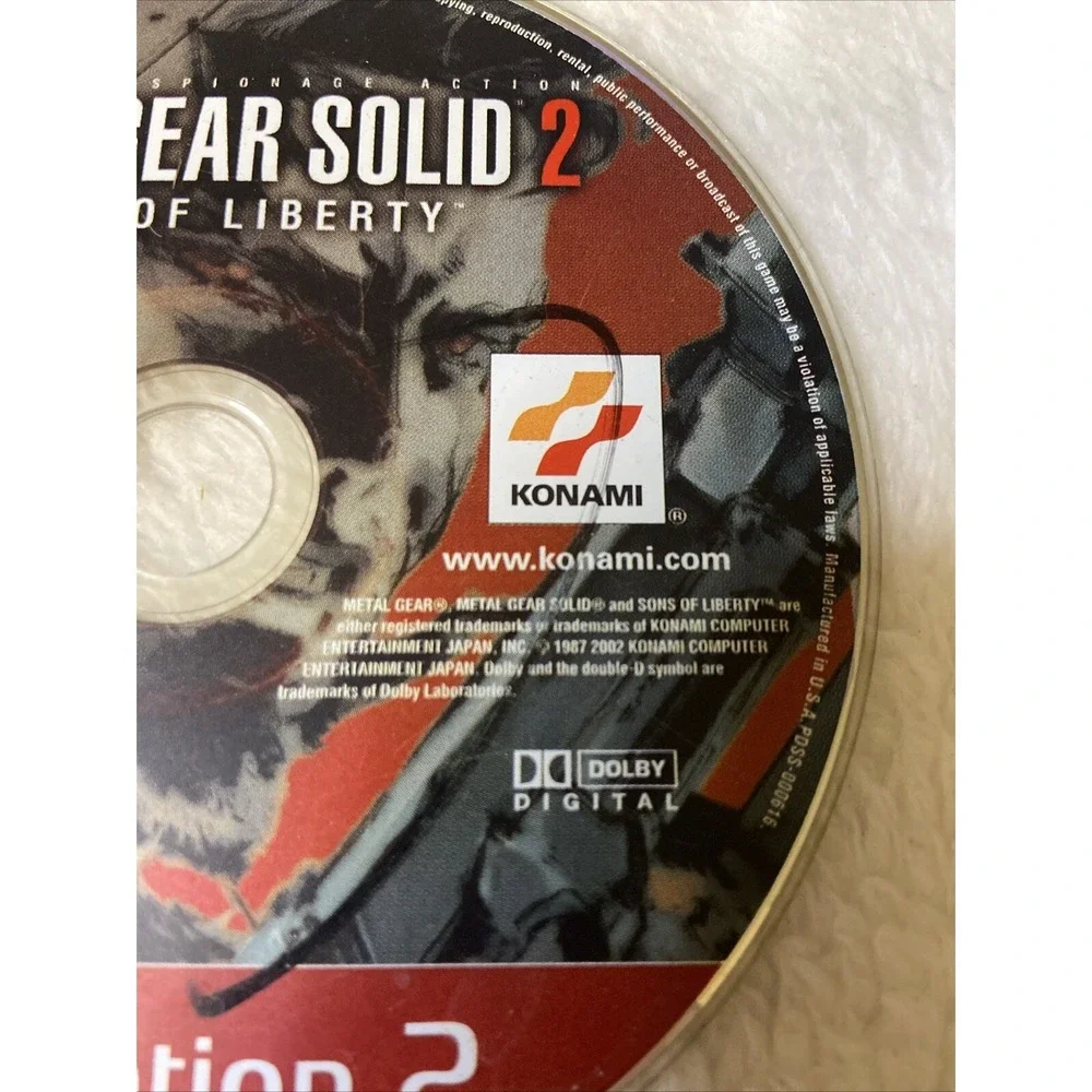 Metal Gear Solid 2 Sons of Liberty PlayStation 2 PS2 2001 Game Only